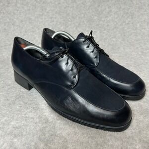 Vintage iMunro American Women 10.5M Navy Leather Stretch Oxford‎ Shoes Made USA